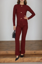 Ottoman alt üst takım bordo pt510442