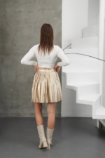 Piliseli deri etek gold h261564 - Görsel 6