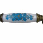 Antik Sarı Porselen Silindir Kulp 96 mm - Zamak Uçlu