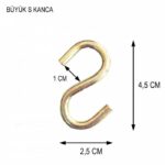 Büyük Boy S Kanca - 4.5 cm Çelik