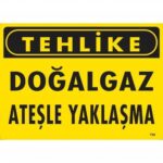 Doğalgaz Ateşle Yaklaşma Uyarı Levhası 25x35 cm