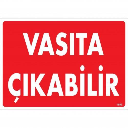 vasita-cikabilir-uyari-levhasi-25x35-kod-1552-54733.jpg Vasıta Çıkabilir Dikkat Uyarı Levhası 25x35 cm - Fabrika Çıkışı - Görsel 1