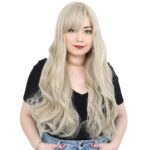 Kahküllü Uzun Dalgalı Fiber Sen Peruk / Balköpüğü / Platin Röfleli - Görsel 2