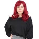Dalgalı Perçemli Orta Boy Fiber Sen Peruk / Kızıl