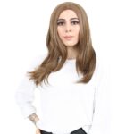 Kahkülsüz Fiber Sen Orta Boy Düz Peruk / Kumral