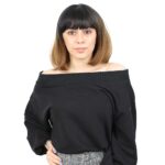 Kısa Küt Perçemli Fiber Sen Peruk / Siyah / Karamel Ombreli