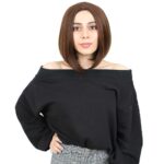 Kahkülsüz Düz Kısa Fiber Sen Peruk / Kahve Karamel
