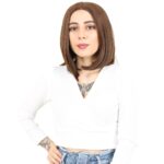 Fiber Sen Peruk Perçemsiz Kısa Düz / Kahve Karamel