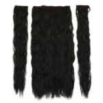 Fiber Sen Kabarık Dalgalı Yarım Ay + 2 Yan Çıt Çıt / Siyah - Görsel 2