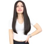 Fiber Sen Uzun Düz Peruk / Kahverengi