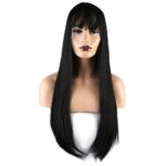 Düz Perçemli Uzun Fiber Sen Peruk / Siyah - Görsel 2