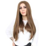 Fiber Sen Uzun Düz Peruk / Kumral
