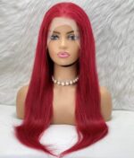 Gerçek Front Lace Tül Peruk / Düz / Kızıl 70/75cm - Görsel 2