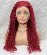Gerçek Front Lace Tül Peruk / Su Dalgası / Kızıl 70/75cm - Görsel 2