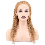 Afro Dalga Front Lace Gerçek Tül Peruk / Altın Karamel / 60/65cm - Görsel 2