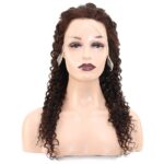 Afro Dalga Front Lace Gerçek Tül Peruk / Koyu Kahve / 60/65cm - Görsel 2