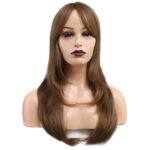 Katlı Kesim Perçemli Düz Fiber Sen Orta Boy Peruk / Bebek Kumralı - Görsel 2