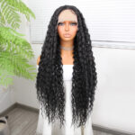 Afro Dalga Siyah Fiber Sen Tül Peruk