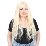 Perçemli Uzun Su Dalgası Fiber Sen Peruk / Platin