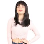 Düz Perçemli Orta Boy Fiber Sen Peruk / Kahverengi