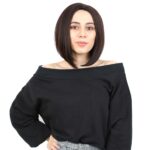Kahkülsüz Düz Kısa Fiber Sen Peruk / Koyu Kahve