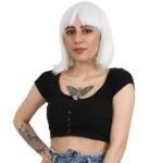 Küt Kahküllü Fiber Sen Peruk / Beyaz