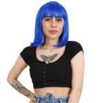 Küt Kahküllü Fiber Sen Peruk / Koyu Mavi