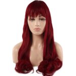 Kahküllü Uzun Dalgalı Fiber Sen Peruk / Kızıl - Görsel 2