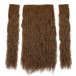 Fiber Sen Kabarık Dalgalı Yarım Ay + 2 Yan Çıt Çıt / Kumral - Görsel 2