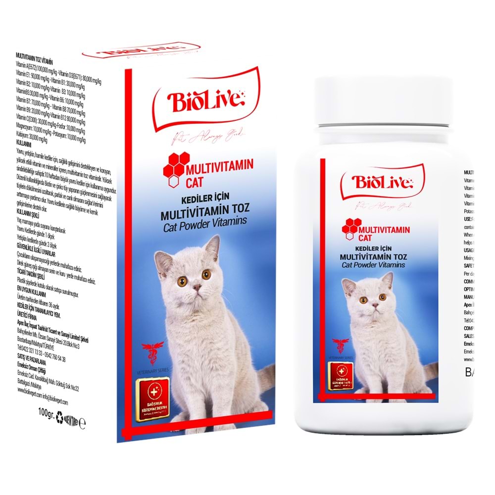 1000x1000-thumb-bio-024-pngminik-172304420866b391709feb1.jpg Biolive Kediler İçin Multivitamin Toz Vitamin 100gr - Görsel 1