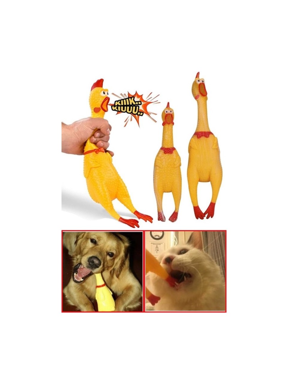 110000832502623-jpg.jpg Sesli Horoz Eğlenceli Köpek ve Kediler İçin Sesli Öten Horoz Oyuncak 15 cm - Görsel 1
