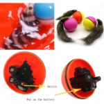 Hareketli Sesli Peluş Toplu Fare Pilli Kedi Oyuncağı 8 CM - Görsel 3
