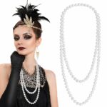 1920 Gatsby İnci Kolye  Vintage Uzun Beyaz İnci Kolye