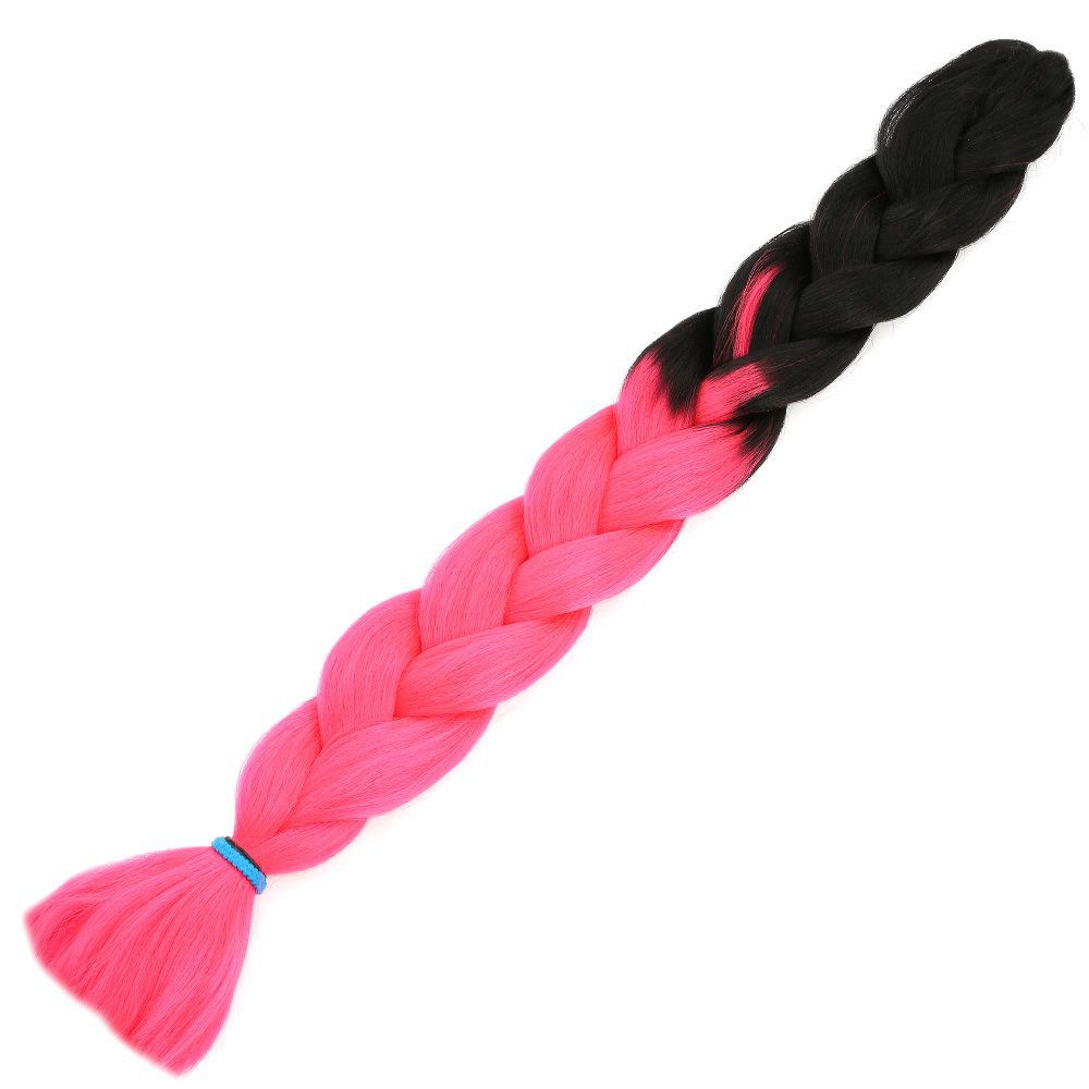 2-10.jpg Afrika Örgülük Sen Ombreli 100 Gr. / Siyah / Neon Pembe - Görsel 1