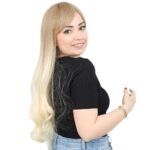 Kahküllü Uzun Dalgalı Fiber Sen Peruk / Küllü Balköpüğü / Platin Ombreli - Görsel 3