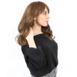 Dalgalı Perçemli Orta Boy Fiber Sen Peruk / Kumral - Görsel 2