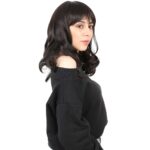 Dalgalı Perçemli Orta Boy Fiber Sen Peruk / Kahverengi - Görsel 2