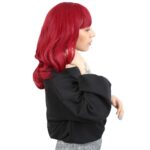 Dalgalı Perçemli Orta Boy Fiber Sen Peruk / Kızıl - Görsel 2