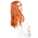 Kahkülsüz Fiber Sen Orta Boy Düz Peruk / Bakır - Görsel 2