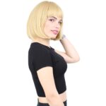 Kısa Küt Perçemli Fiber Sen Peruk / Sarı - Görsel 2
