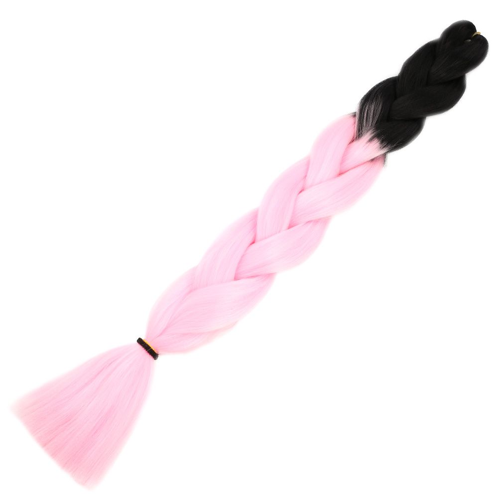 2-19.jpg Afrika Örgülük Sen Ombreli 100 Gr. / Siyah / Şeker Pembe - Görsel 1