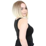 Kahkülsüz Düz Kısa Fiber Sen Peruk / Kumral / Platin Ombreli - Görsel 2