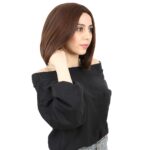 Kahkülsüz Düz Kısa Fiber Sen Peruk / Kahve Karamel - Görsel 2