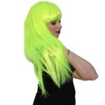 Uzun Kahküllü Fiber Sen Peruk / Neon Sarı - Görsel 2