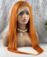 Gerçek Front Lace Tül Peruk / Düz / Canlı Bakır 70/75cm - Görsel 3
