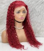 Gerçek Front Lace Tül Peruk / Su Dalgası / Kızıl 70/75cm - Görsel 3