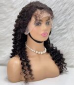 Gerçek Front Lace Tül Peruk / Derin Dalgalı / Doğal 65/70cm - Görsel 3