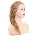 Afro Dalga Front Lace Gerçek Tül Peruk / Sıcak Karamel / 60/65cm - Görsel 3