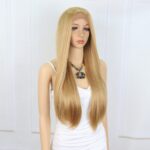 Düz Fiber Sen Tül Peruk / Karamel / Platin Röfleli - Görsel 2