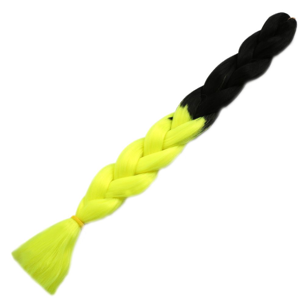 2-40.jpg Afrika Örgülük Sen Ombreli 100 Gr. / Siyah / Neon Sarı - Görsel 1